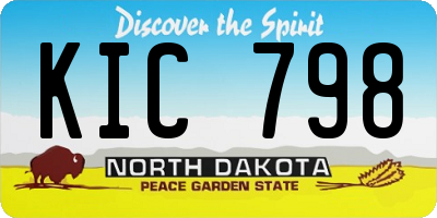ND license plate KIC798