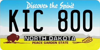 ND license plate KIC800