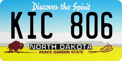 ND license plate KIC806