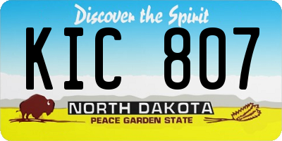 ND license plate KIC807