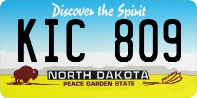 ND license plate KIC809