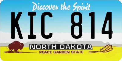 ND license plate KIC814