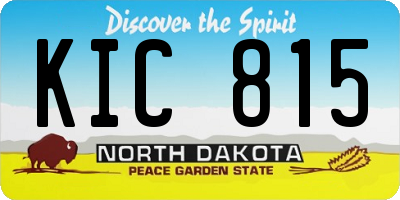 ND license plate KIC815
