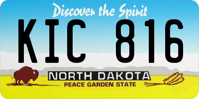 ND license plate KIC816
