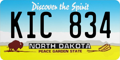 ND license plate KIC834