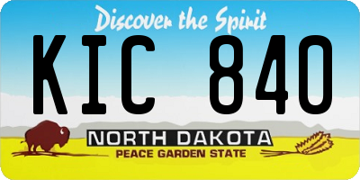 ND license plate KIC840