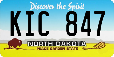 ND license plate KIC847