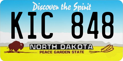 ND license plate KIC848