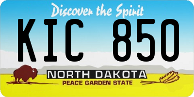 ND license plate KIC850