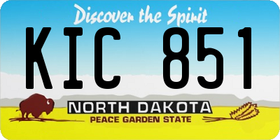 ND license plate KIC851
