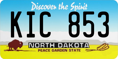 ND license plate KIC853