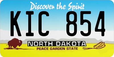 ND license plate KIC854