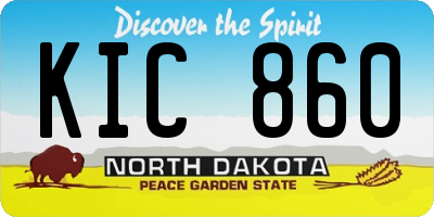 ND license plate KIC860