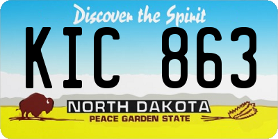 ND license plate KIC863