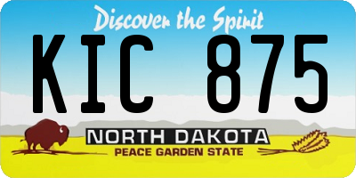 ND license plate KIC875