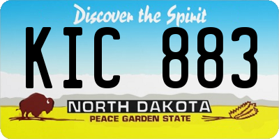 ND license plate KIC883