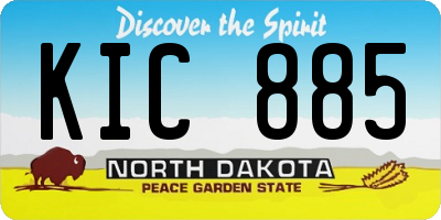ND license plate KIC885