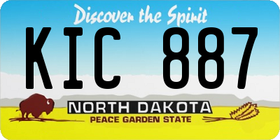 ND license plate KIC887