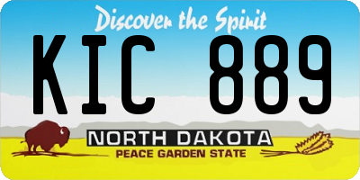 ND license plate KIC889