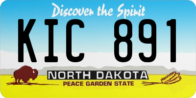 ND license plate KIC891
