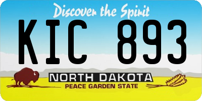 ND license plate KIC893