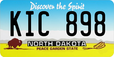 ND license plate KIC898