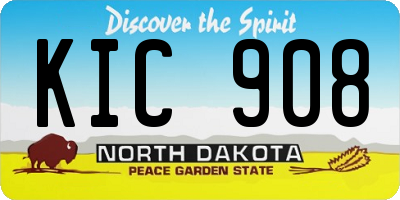ND license plate KIC908