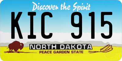 ND license plate KIC915