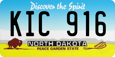 ND license plate KIC916