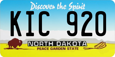 ND license plate KIC920