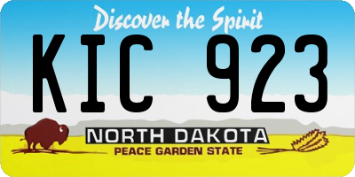 ND license plate KIC923