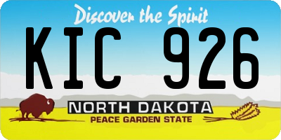 ND license plate KIC926