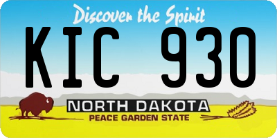ND license plate KIC930