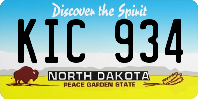 ND license plate KIC934