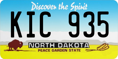 ND license plate KIC935
