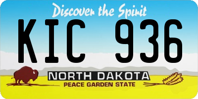ND license plate KIC936