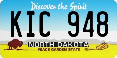 ND license plate KIC948