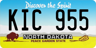 ND license plate KIC955