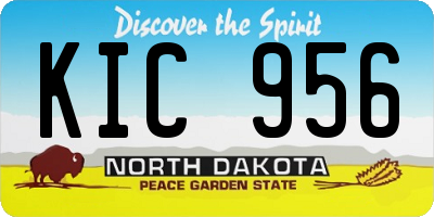 ND license plate KIC956
