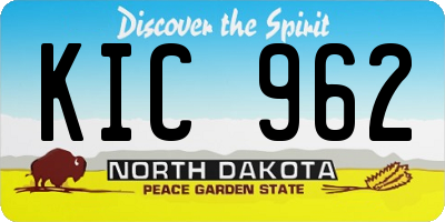 ND license plate KIC962