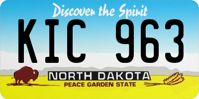 ND license plate KIC963