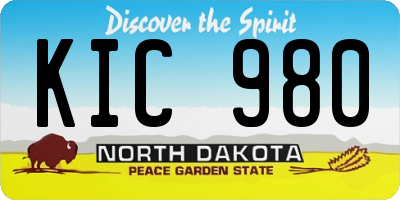 ND license plate KIC980