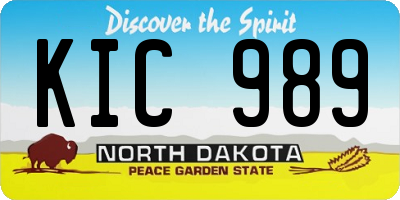 ND license plate KIC989