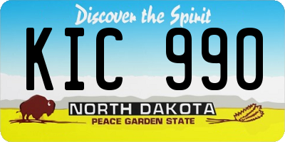ND license plate KIC990