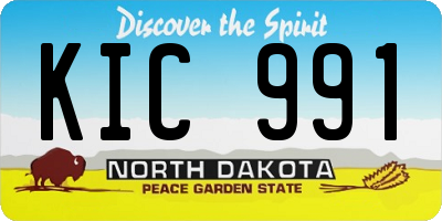 ND license plate KIC991