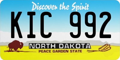ND license plate KIC992