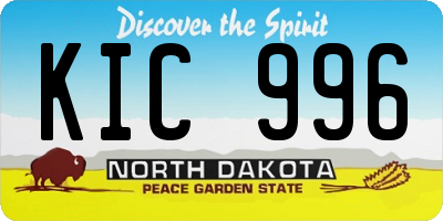 ND license plate KIC996