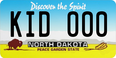 ND license plate KID000