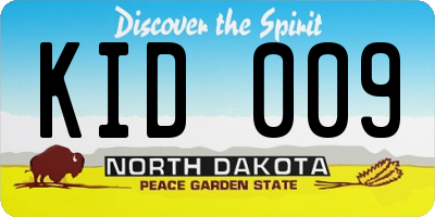 ND license plate KID009
