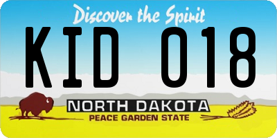ND license plate KID018